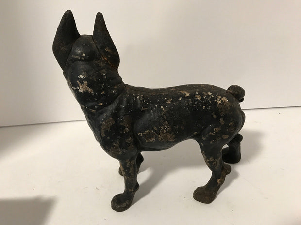 Cast Iron Boston Terrier Antique Large Hubley Original Figurine Doorstop or Fireside piece