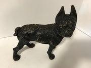 Cast Iron Boston Terrier Antique Large Hubley Original Figurine Doorstop or Fireside piece