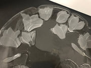 Fifth Avenue Crystal Japan Vintage Large Round Platter Leaf and Tulip Motif