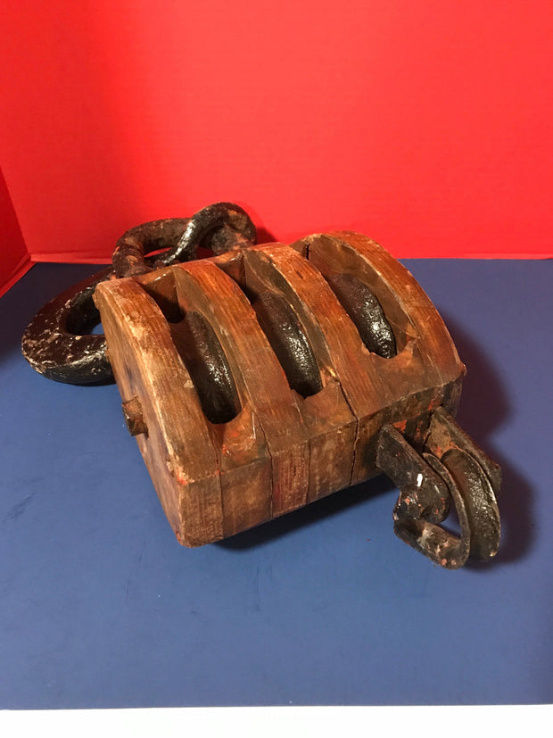 Antique Authentic Maritime Nautical Pulley Nautical 1920s-1940s
