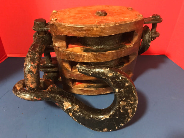 Antique Authentic Maritime Nautical Pulley Nautical 1920s-1940s
