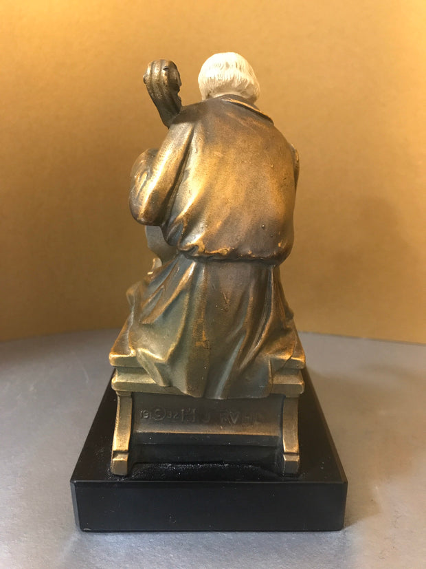 JB Hirsch  Ivorine Cellist Bookends 1932 J.Ruhl Bronzed Metal