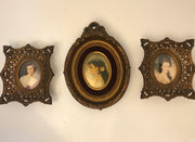 Ornate Framed Lady Portrait Victorian French design by Cameo Creations SET OF 3
