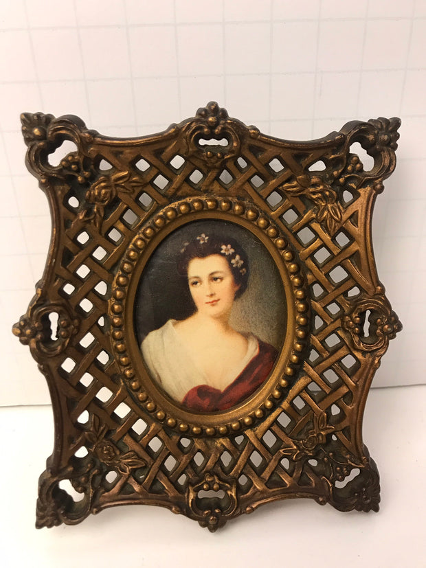 Ornate Framed Lady Portrait Victorian French design by Cameo Creations SET OF 3