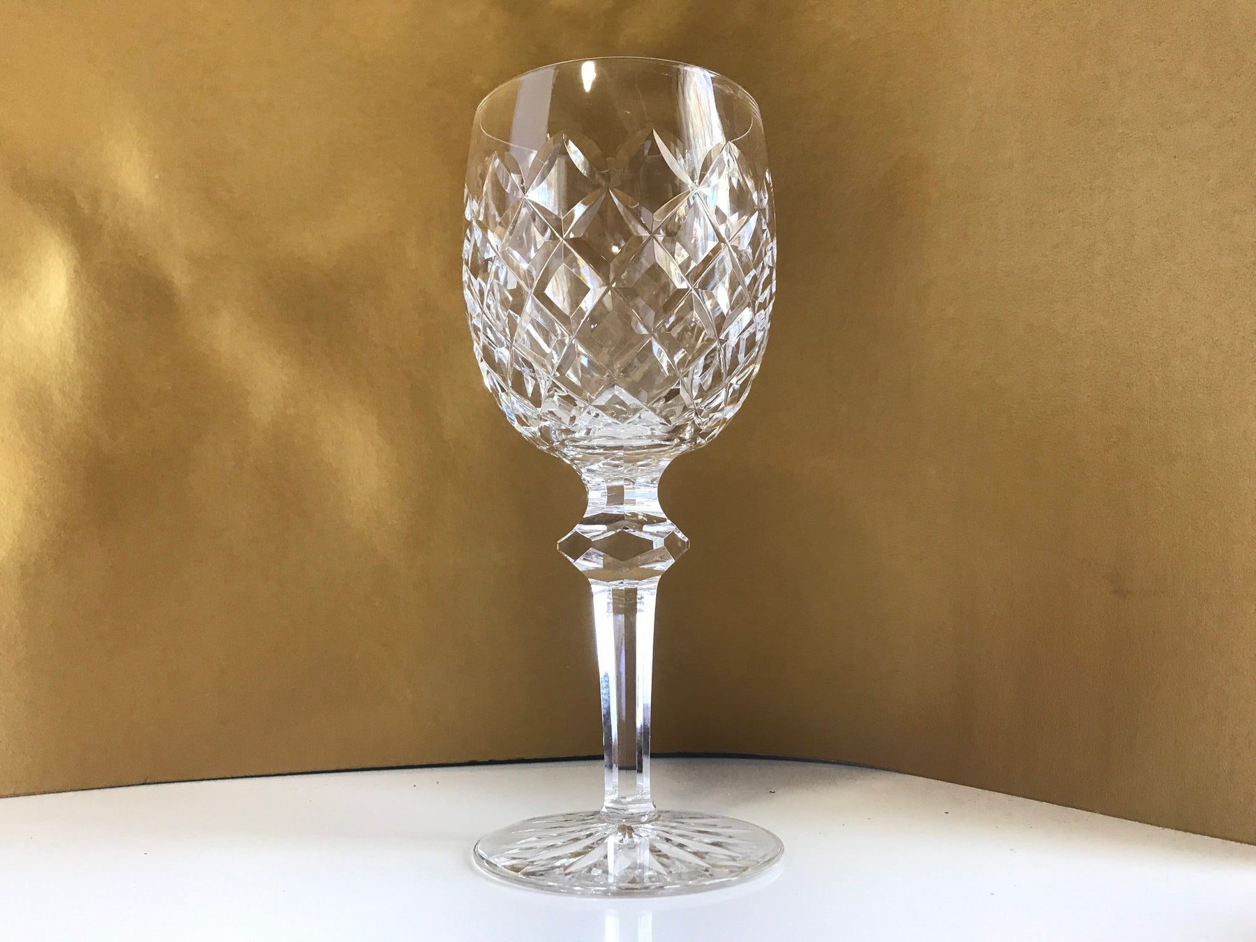 Mikasa Clear Crystal Heavy Wine Glasses Old Dublin Pattern 6 1/2 in