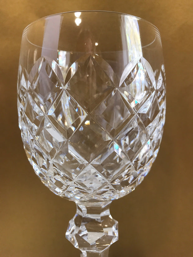 Crystal Wine Goblet by Waterford  Made in Ireland Hand Blown Glass Powerscourt Pattern Luxury Stemware