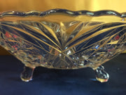 Midcentury Footed Clear Bowl Pressed Glass Design
