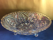 Midcentury Footed Clear Bowl Pressed Glass Design