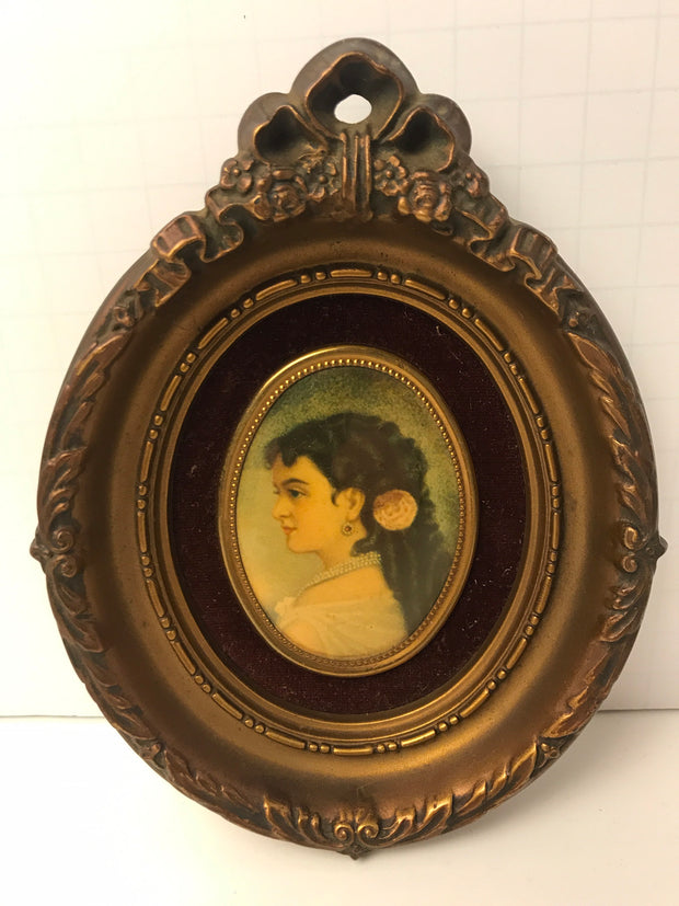 Ornate Framed Lady Portrait Victorian French design by Cameo Creations SET OF 3