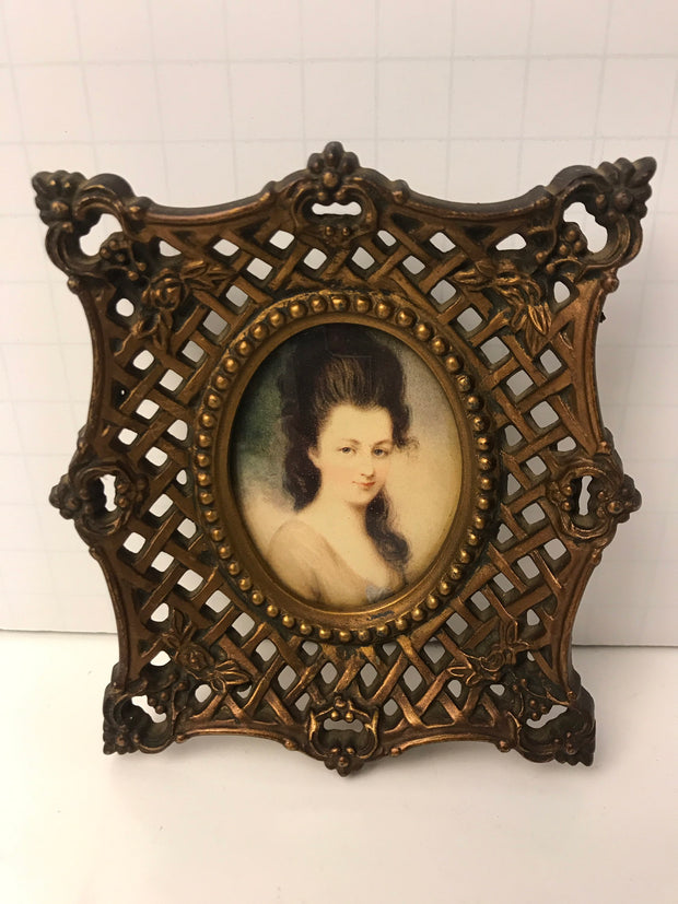 Ornate Framed Lady Portrait Victorian French design by Cameo Creations SET OF 3