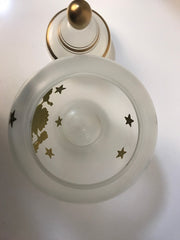 Vintage/Antique Frosted Clear Glass Jar Lid Great United States American Eagle Seal Arrows & Olive Branch 13 Stars Hand-painted