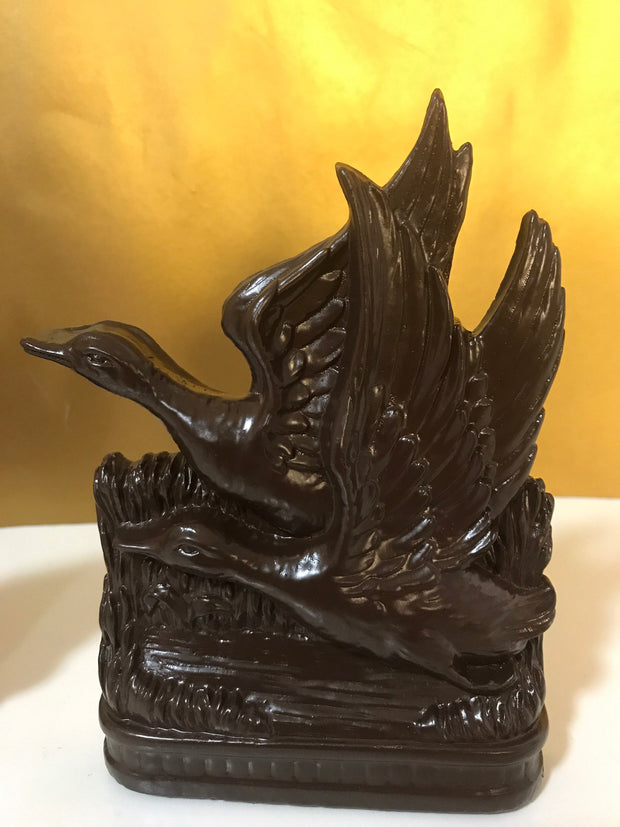 1940s Syroco Wood  Wild Geese in Flight bookends Hand Painted Brown