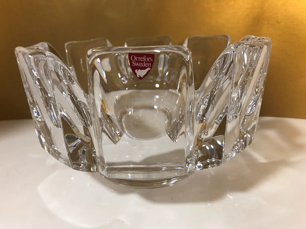 Vintage Orrefors “Corona” Crystal Brilliance Made in Sweden by Lars Hellsten Artist Signed 7 1/4&quot;x 4 3/4&quot; Like New