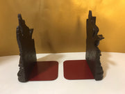 1940s Syroco Wood  Wild Geese in Flight bookends Hand Painted Brown