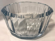 Art Crystal Clear Blue  Bowl by Strombergshyttan  Modern Swedish Crystal 1970 Signed 7389