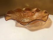 Mid CENTURY MARIGOLD Bowl in Iris & Herringbone by Jeannette Glass Co
