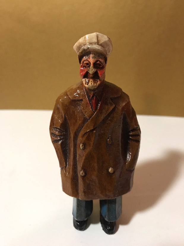 Syroco Wood 1940s Rare Captain of The Sea Ships Captain Funny Looking Captain Old World Figurine Collectable