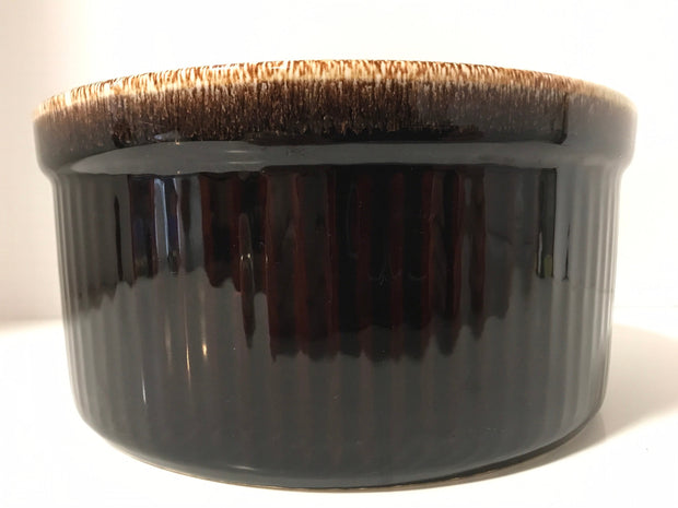 Pfaltzgraff Large  brown drip soufflé Casserole Baking Dish  Pottery #408 Measures Large 8 1/2”x 4”
