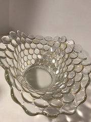 Vintage 1940s Large Bubble Clear Glass W/ Gold/Yellow Iridescence