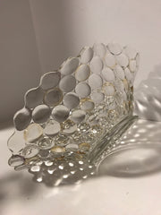 Vintage 1940s Large Bubble Clear Glass W/ Gold/Yellow Iridescence