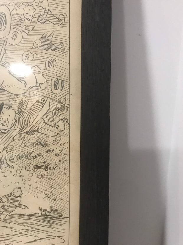 Antique Lithograph NEWSPAPER ART The Chicago Tribune “ The Magnet” 1925 Framed Print