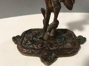 1900 Solid Brass Heron Candlestick Authentic Antique