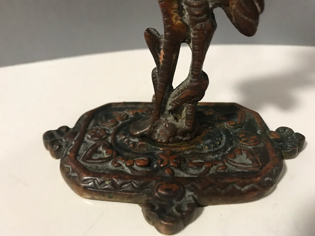 1900 Solid Brass Heron Candlestick Authentic Antique