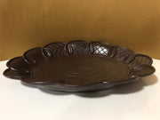 Syroco Wood Vintage Brown Oval Table Bowl/ Plate Fruit Bowl Centerpiece Large/Med