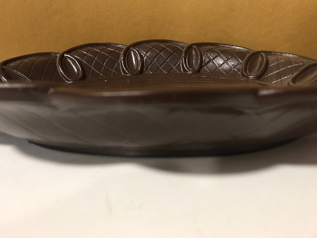 Syroco Wood Vintage Brown Oval Table Bowl/ Plate Fruit Bowl Centerpiece Large/Med