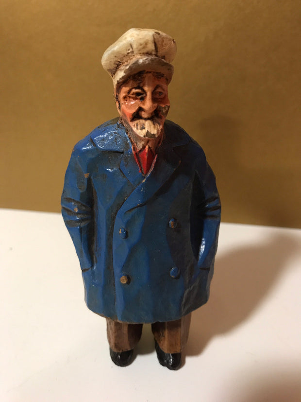 Syroco Wood 1940s Rare Captain of The Sea Ships Captain Funny Looking Captain Old World Figurine Collectable
