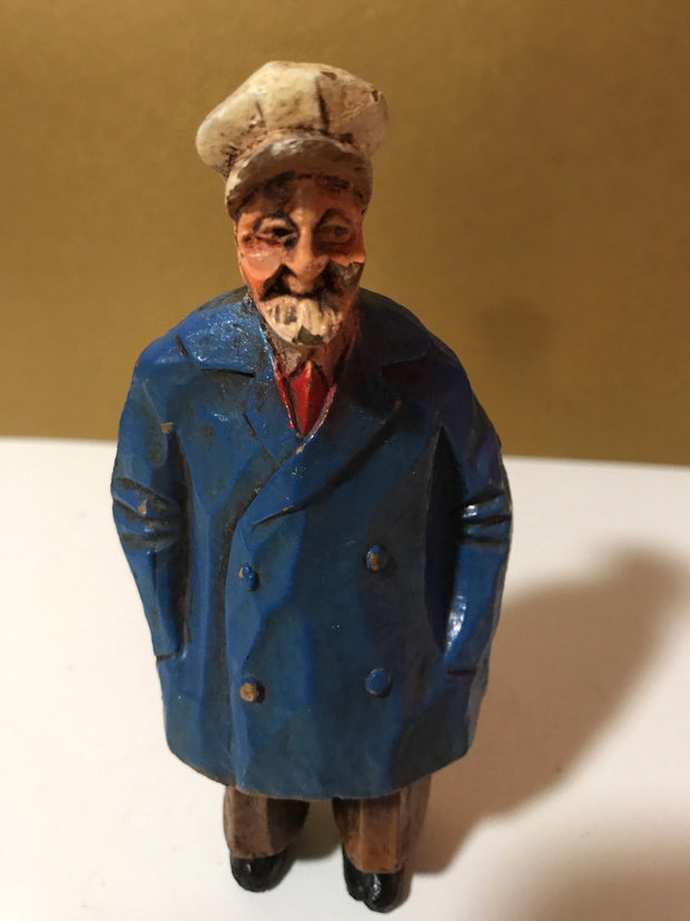 Syroco Wood 1940s Rare Captain of The Sea Ships Captain Funny Looking Captain Old World Figurine Collectable