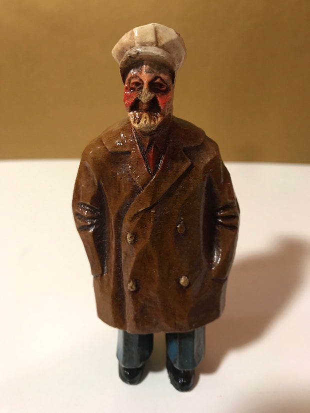 Syroco Wood 1940s Rare Captain of The Sea Ships Captain Funny Looking Captain Old World Figurine Collectable