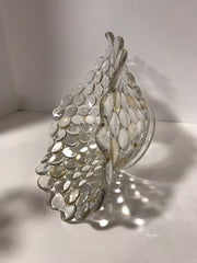 Vintage 1940s Large Bubble Clear Glass W/ Gold/Yellow Iridescence