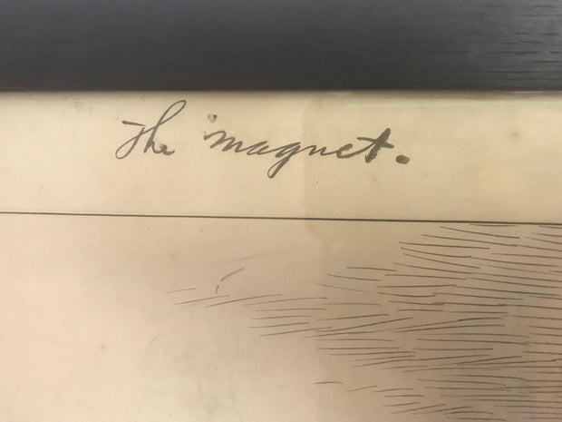 Antique Lithograph NEWSPAPER ART The Chicago Tribune “ The Magnet” 1925 Framed Print