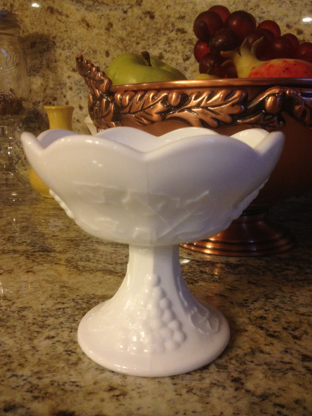 Indiana Glass Co Candle Holder,Milk Glass Americana