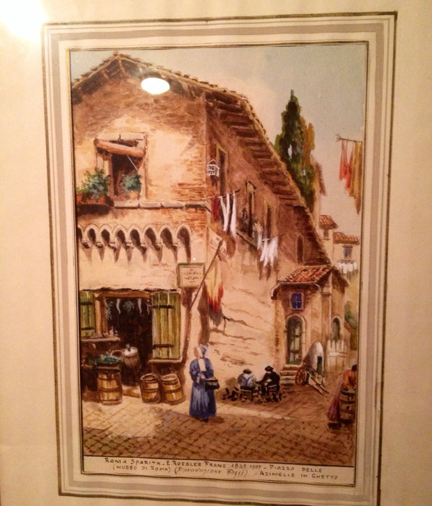 1940s Museum Print of Piazza Delle Amimelle in Ghetto Riproduzione