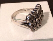 Sterling Silver 925 Marcasite  Ring Vintage