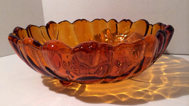 Amber Glass Scalloped bowl  by Colony by Indiana Glass Co Vintage