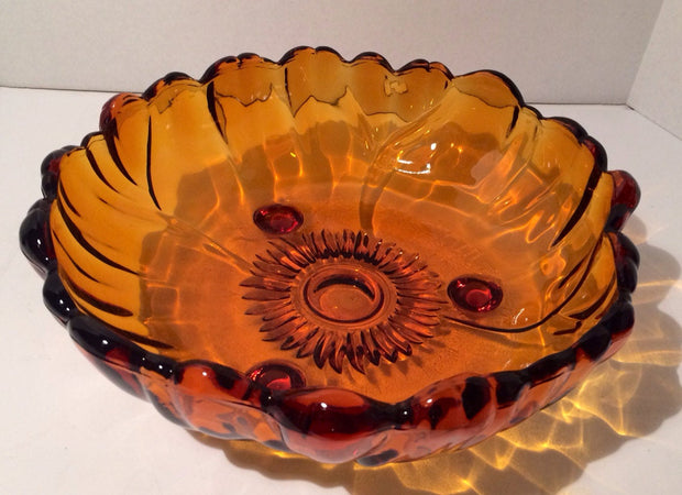 Amber Glass Scalloped bowl  by Colony by Indiana Glass Co Vintage