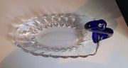 New Martinsville Duncan Miller 1930s Janice Crystal Cobalt Blue Swan Dish