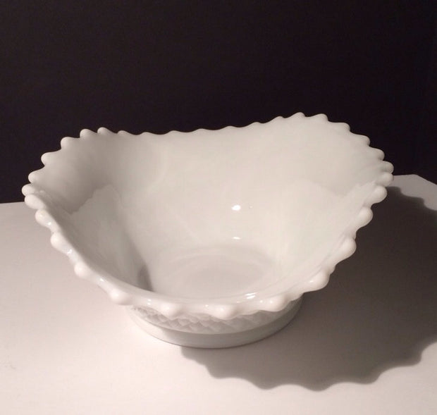 English Hobnail Centerpiece Bowl Westmoreland Milk Glass Cottage Chic