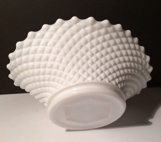 English Hobnail Centerpiece Bowl Westmoreland Milk Glass Cottage Chic