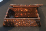 1940s Syroco Wood Log Trinket Box Rustic “Cut Log” Design