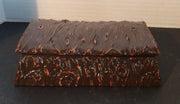 1940s Syroco Wood Log Trinket Box Rustic “Cut Log” Design
