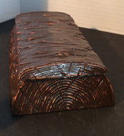 1940s Syroco Wood Log Trinket Box Rustic “Cut Log” Design