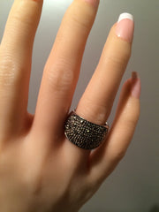 Sterling Silver 925 Marcasite  Ring Vintage On SALE
