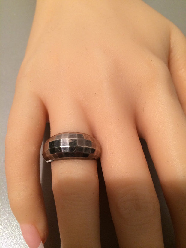 Sterling Silver Ring .925 shimmering prism cut SALE