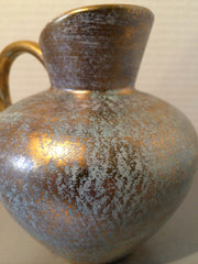 Stangl Antique Gold/Blue Jug w/Handle Collectable Pottery Mid Century 1950s