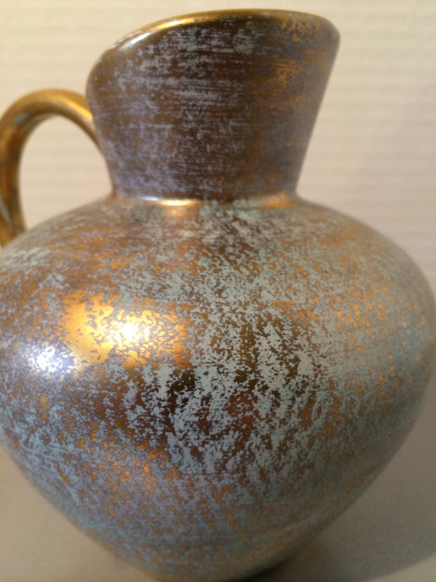 Stangl Antique Gold/Blue Jug w/Handle Collectable Pottery Mid Century 1950s