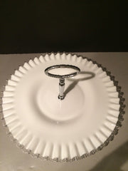 Fenton Vintage Silvercrest Large Plate   with Handle1950s Cookies Cupcakes Cottage Chic